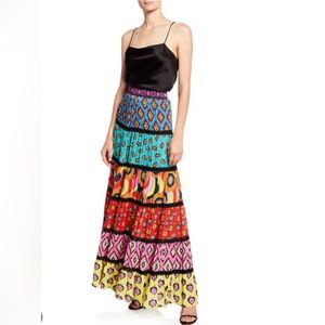 Alice Olivia Rare Multicolored Tiered Carla Maxi Full Skirt, great condition